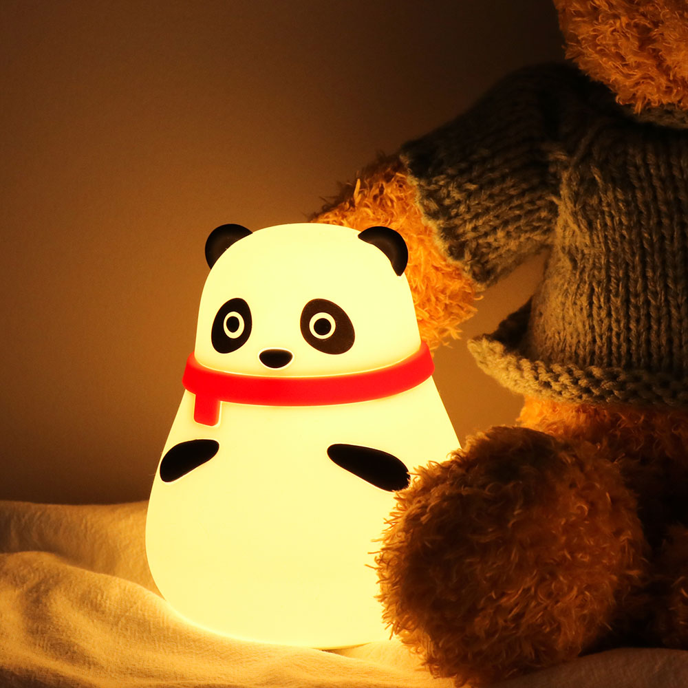 2-Pack Panda USB Night Lights - Color Changing, Voice/Sound Activated, 5 Brightness Levels